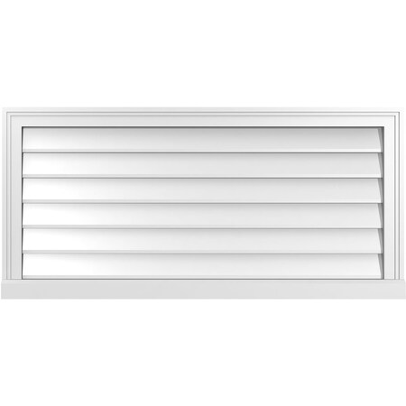 Ekena Millwork Vertical Surface Mount PVC Gable Vent w/ 2"W x 2"H , Brickmould Sill Frame, 42"W x 20"H GVPVE42X2003SN